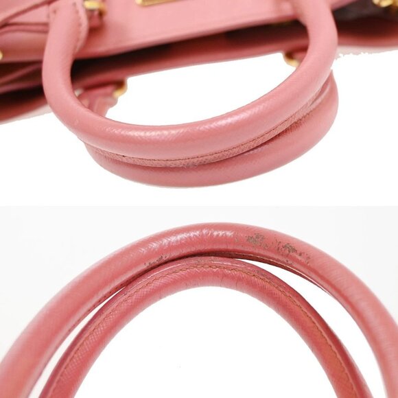 PRADA MILANO Logo 2Way Shoulder Hand Bag Saffiano Leather Pink GHW Italy 29KB269 - Picture 8 of 16